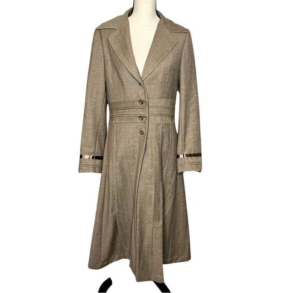 Vintage Burning Torch Wool Trench Coat - Picture 1 of 6